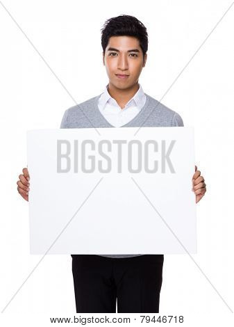 Businessman hold with palcard