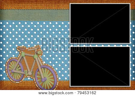 Decorative template with photo frames. Scrapbook, photobook concept