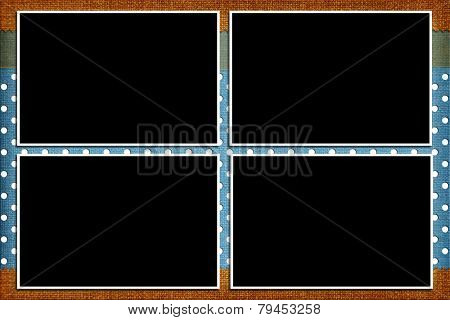 Decorative template with photo frames. Scrapbook, photobook concept 