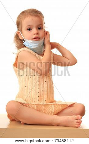 Girl with medical mask.