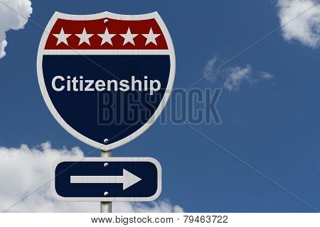 Citizenship This Way Sign