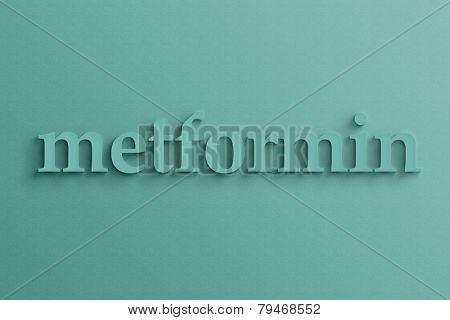 3D text with shadow on wall, metformin .