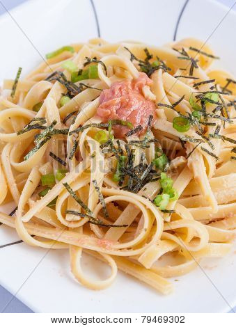 Japanese Style Spicy Cod Roe Spaghetti