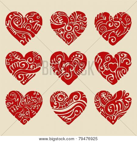 Vector hearts.