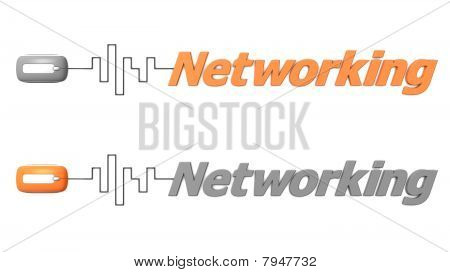 Networking di Word collegato a un Mouse - arancione e grigio
