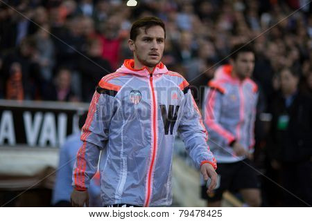 VALENCIA, SPAIN - JANUARY 4: Piatti during Spanish League match between Valencia CF and Real Madrid at Mestalla Stadium on January 4, 2015 in Valencia, Spain