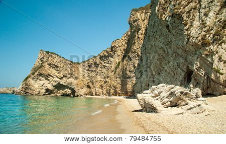 Paradise Beach Near Liapades, Western Of Corfu Island, Greece