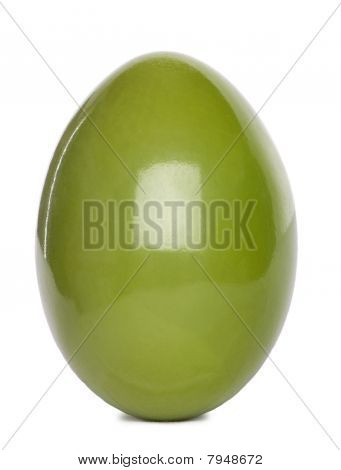 Ei des eleganten crested Steißhühner in front of white background