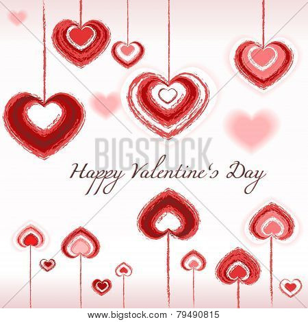 Valentines Day - Hearts, Love, Vector, Brush