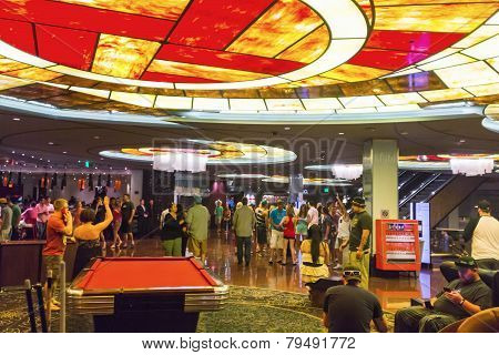 Tourists Dancing And Having A Good Time In Las Vegas
