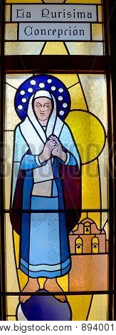 Stained glass of californian mission