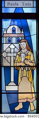 Stained glass of californian mission