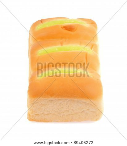 Pandan Custard Isolated On White Background