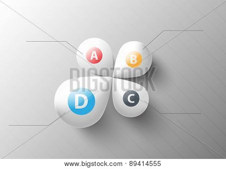 abstract petals data options vector infographic diagram