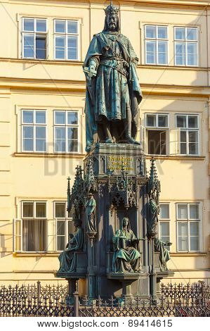 Statue of Charles IV in Prague, Czech Republic.