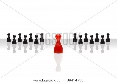 Business Concept Leader Forward Red Black Grouped Gradient