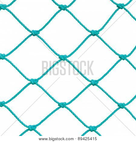 Soccer Football Goal Post Set Net Rope Detail, New Green Goalnet Netting Ropes Knots Pattern, Macro