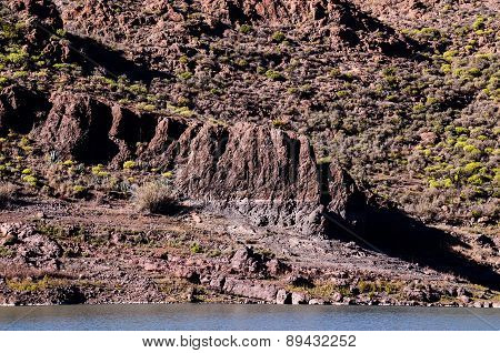 Volcanic Rock Basaltic Formation in Gran Canaria