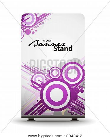 een rolup-display met stand spandoekontwerp sjabloon