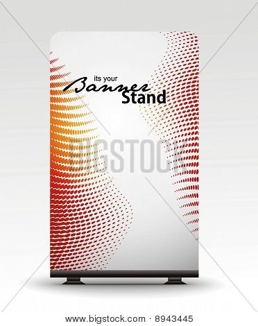 een rolup-display met stand spandoekontwerp sjabloon