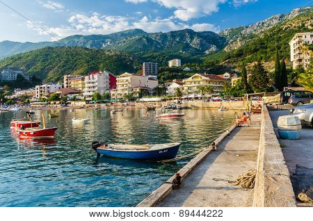 Landscape View On Embankment In Montenegro
