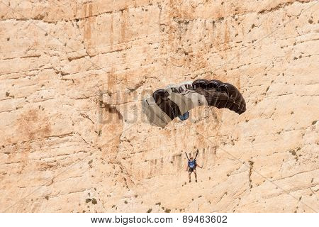 Base Jump In Shipwreck Beach Of Zakynthos Island