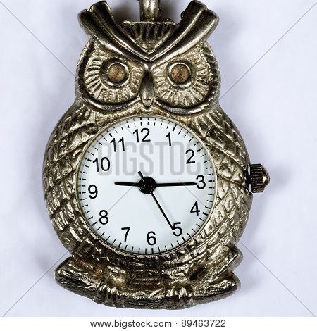 Silver owl watch.