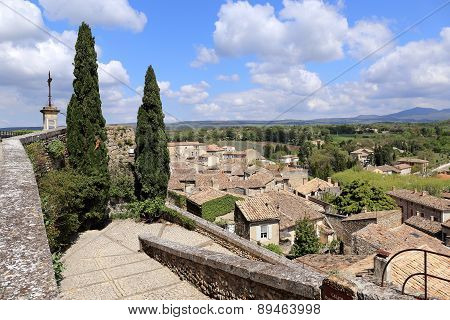 Southern France: Tiled Roofs Of The Medieval Village Grignan