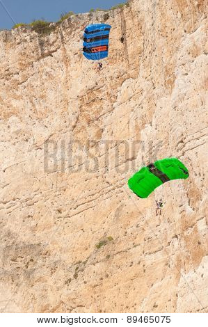 Base Jump In Shipwreck Beach Of Zakynthos Island