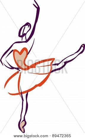 Ballerina in red tutu.