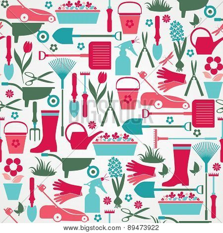 Seamless garden pattern.