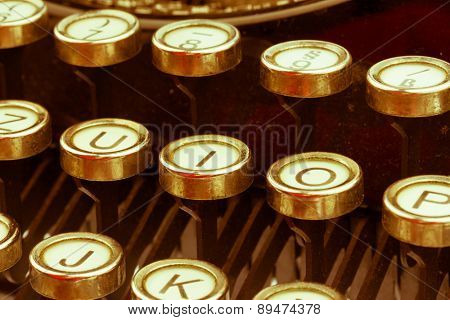 keys of an old typewriter. symbolic photo for communication in former times