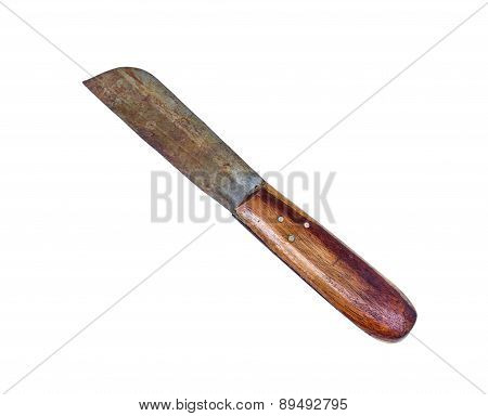 Rusty Old Knife On White Background