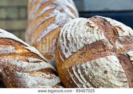 Some Deliscious Homemade Bread Display at a market stall at the train station