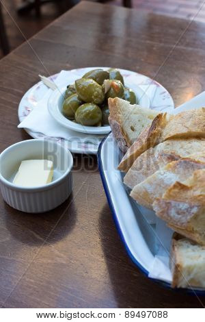 Some Antipasta At An Italian Restuarant In Europe