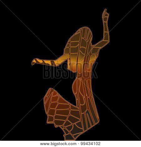 silhouette girl model sheath dress at party