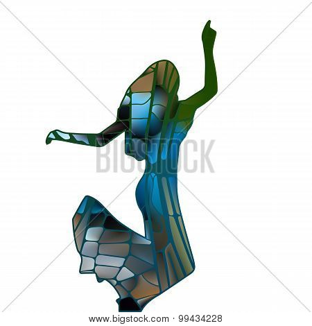 silhouette girl model sheath dress at party