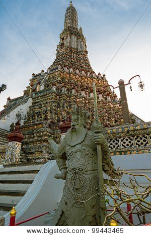 Wat Arun in Bangkok or Temple of the Down