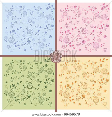 The pattern of colorful flowers