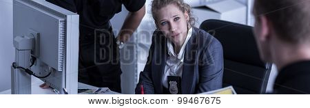 Female Inspector And Policemen
