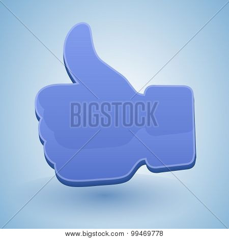 blue like icon on dark background, vector illustration