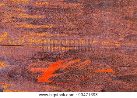 surface of rusty iron with remnants of old paint texture background