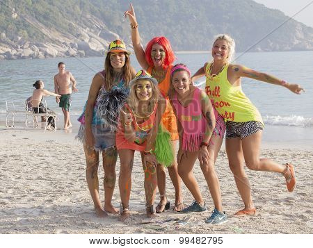 Full Moon Party On Island Koh Phangan.  Thailand