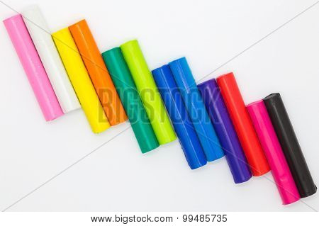 Color plasticine sticks for children playing
