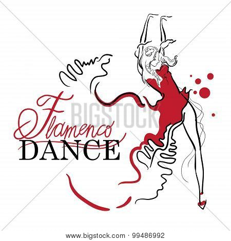 Flamenco dance vector sketches.
