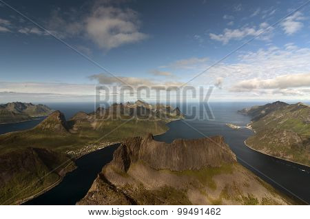 View from Grytetippen mountain, Senja, Norway