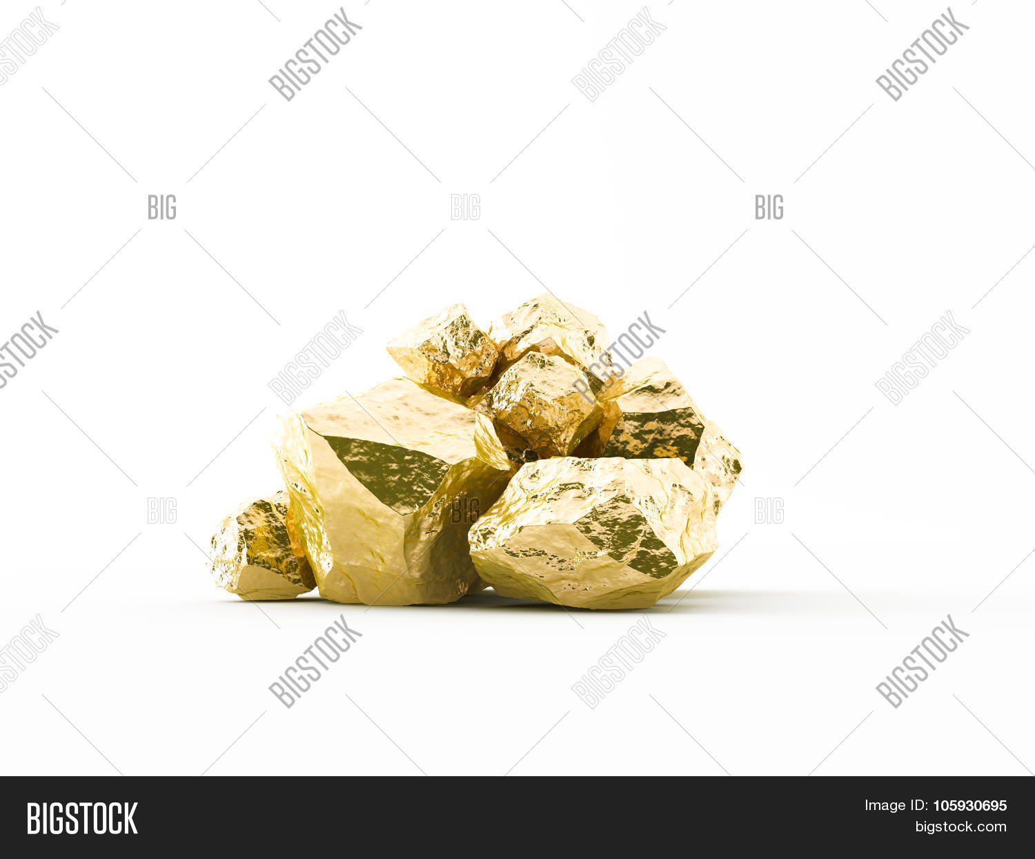 Gold Nuggets White Image & Photo (Free Trial) | Bigstock
