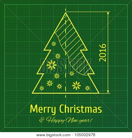 Christmas tree on graph paper