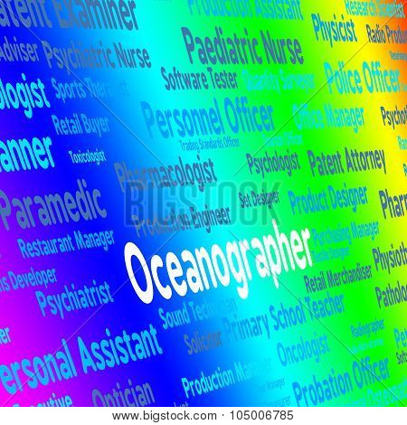 Oceanographer Job Represents Oceanographers Words And Maritime
