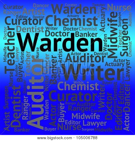 Warden Job Shows Keeper Words And Occupations